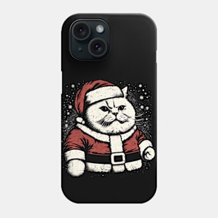 Funny Cat Santa Merry Christmas Vintage Phone Case