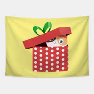 Christmas Super Kitty Present box Tapestry