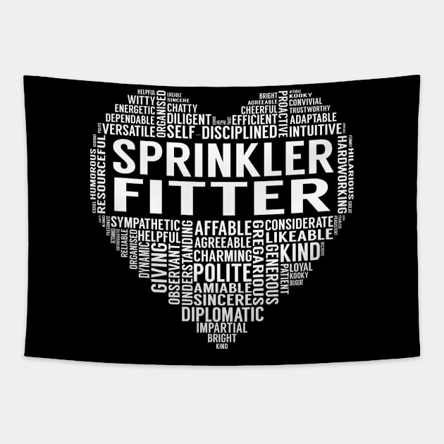 Sprinkler Fitter Heart Tapestry by LotusTee