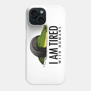 Crocodile trapped in tire Phone Case