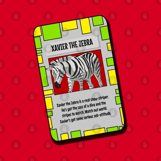 Animal Trading Card - Zebra by Fun Funky Designs