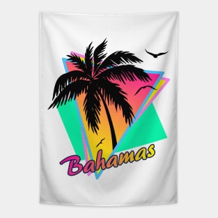 Bahamas Cool 80s Sunset Tapestry