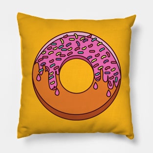 Half Frosting Pink Sweet Donut With Sprinkles Pillow