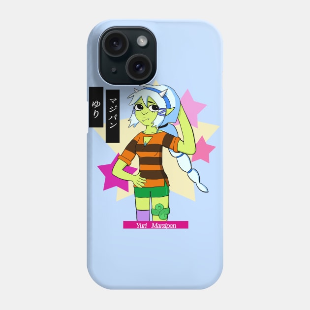 Yuri Marzipan the Oni - Cute Preppy (lime and pale blue) Phone Case by VixenwithStripes