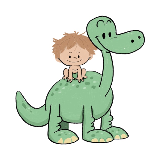 The Good Dinosaur cartoon t-shirt design by BINTSTUDIO