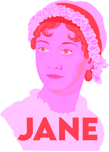 Jane Austen Kids T-Shirt by Obstinate and Literate