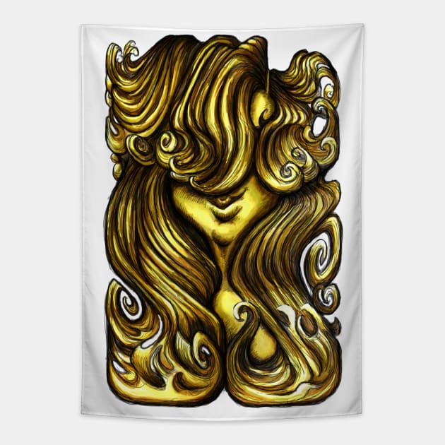 Luscious Locks - Meadowlark Yellow Tapestry by BigNoseArt