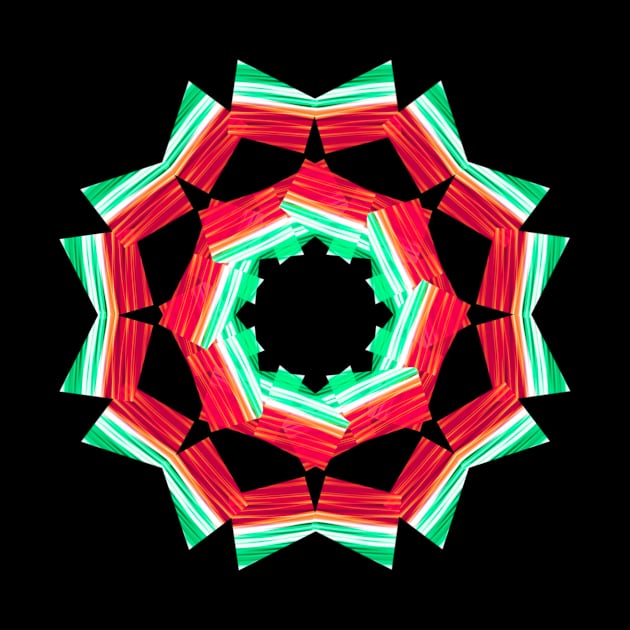 Red and green mandala by Meo Design