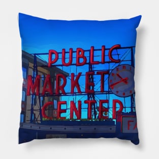 Pikes market in Seattle Pillow