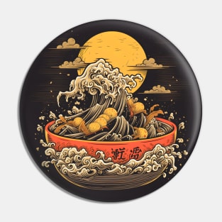 Ramen Noodles Great Wave Off Kanagawa Hokusai Pin