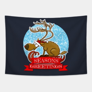 Reindeer Seasons Greetings Tapestry