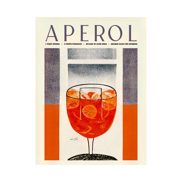 Retro Aperol Spritz Poster Vintage Barshelf Homebar, Kitchen Bar Prints, Vintage Drinks, Recipe, Wall Art by BetterManufaktur