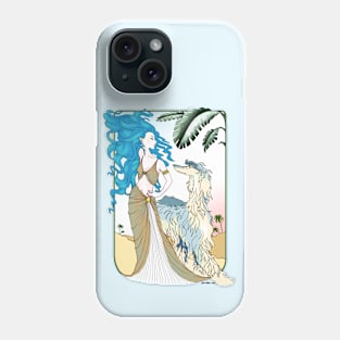 AFGHAN HOUND. Blue Domino  Afghan with blue haired goddess. Phone Case