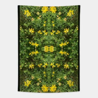 Yellow Wildflower Pattern Tapestry