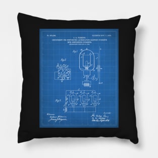 Electrician Patent - Maker Workshop Art - Blueprint Pillow