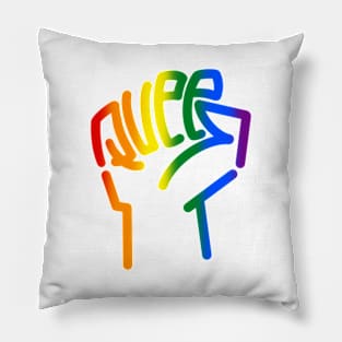 Queer power rainbow version Pillow