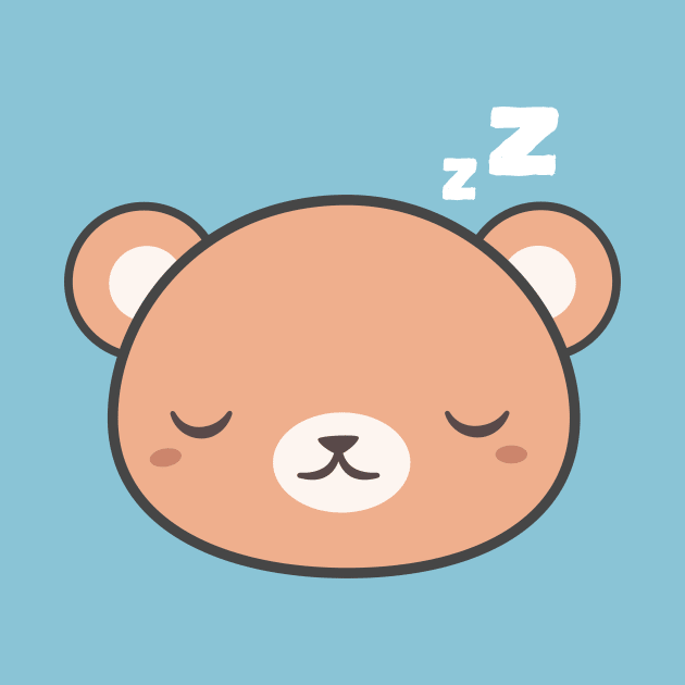 Sleepy Kawaii Cute Brown Bear by happinessinatee