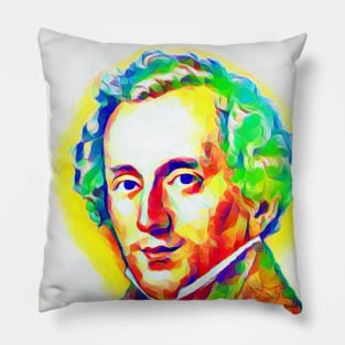 Felix Mendelssohn Colourful Portrait | Felix Mendelssohn Artwork 11 Pillow