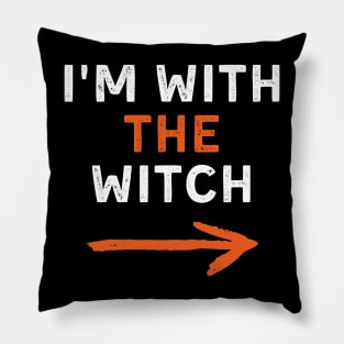 Mens I'm With The Witch Halloween Couple Matching Costume Funny Pillow