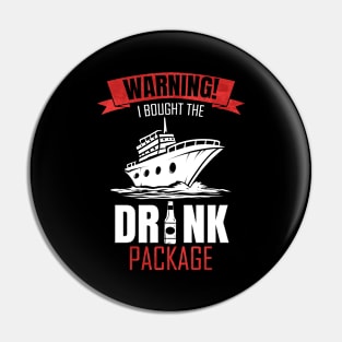 Cruising Drink Package Beer Cruise Vacation Pin