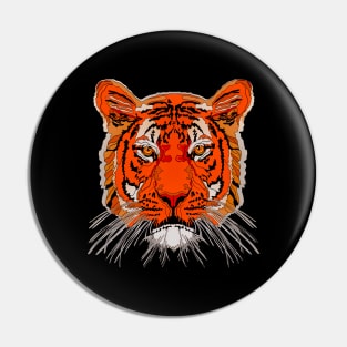 Bold Tiger face drawing Pin