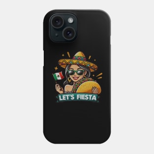 tacos Let's Fiesta dabbing sunglasses girls Cinco De Mayo Mexican Phone Case