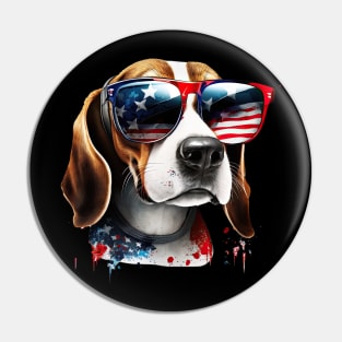 Beagle 4th of July Pin