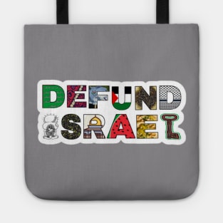 Defund Israel - Palestine Symbols - White Sticker - Back Tote