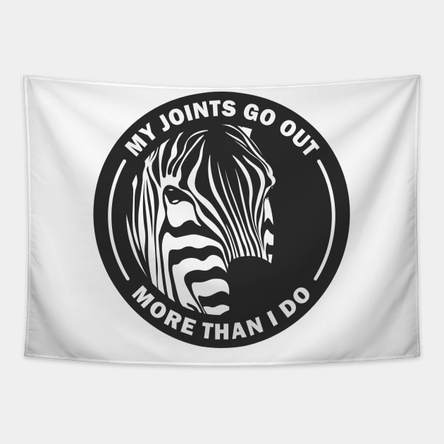 Ehlers Danlos My Joints Go Out More Than I Do Zebra Tapestry by Jesabee Designs