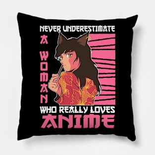 Woman Really Loves Anime Merch Anime Girl Otaku Gift Anime Pillow