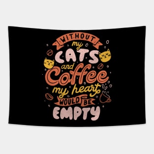 Cats and Coffee Cute Funny Cat Gift Tapestry