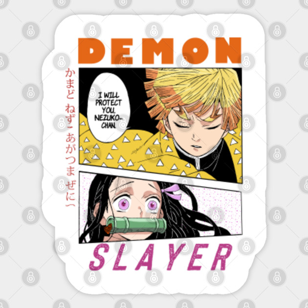 Kimetsu No Yaiba Zenitsu And Nezuko Demon Slayer Kimetsu No Yaiba Sticker Teepublic