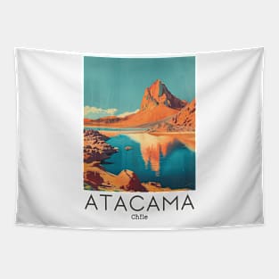 A Vintage Travel Illustration of Atacama Desert - Chile Tapestry