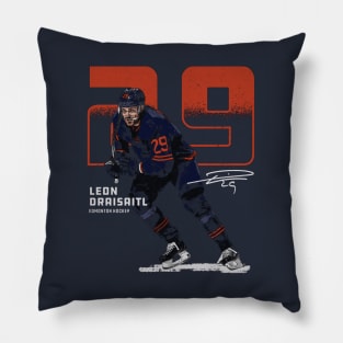 Leon Draisaitl Edmonton Outline Pillow