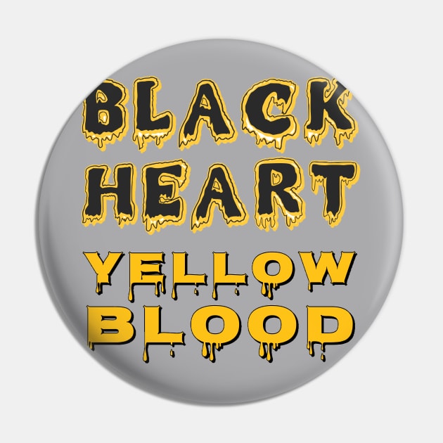 Black Heart Yellow Blood Pin by EMP