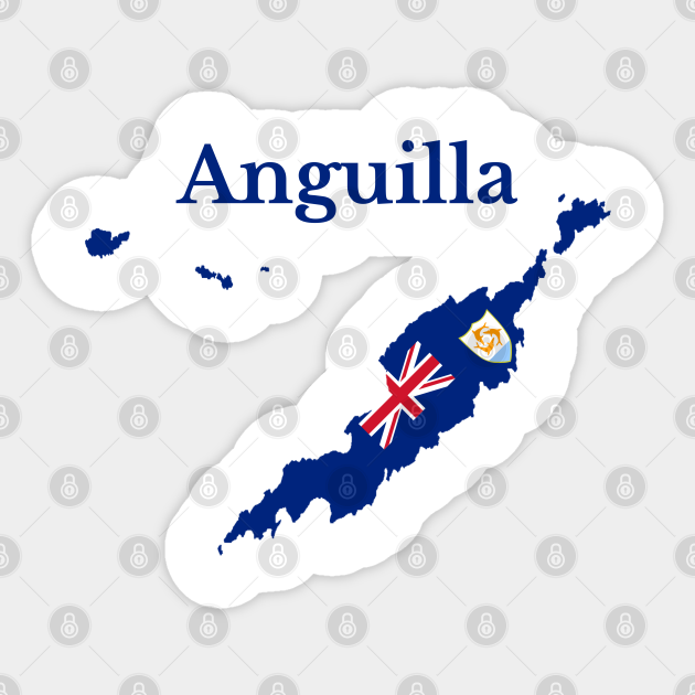 Anguilla Map Flag British Overseas Territory Anguilla Sticker Teepublic