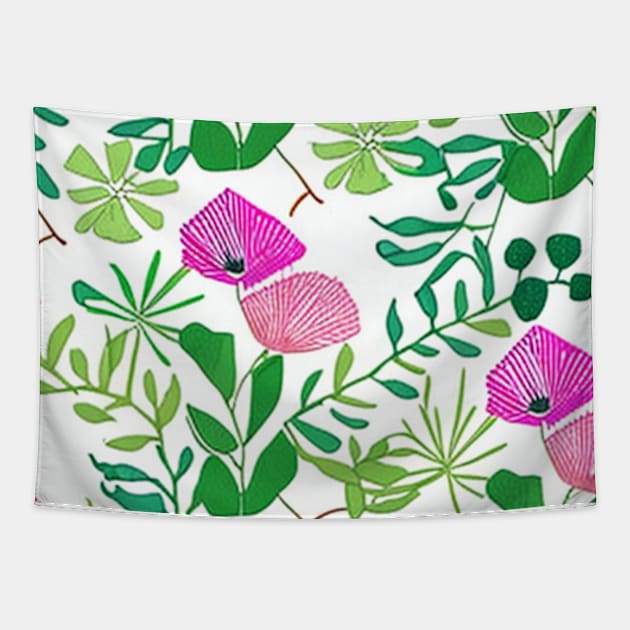 Flashback to Early Works: Rainforest Flowers (MD23SMR008) Tapestry by Maikell Designs