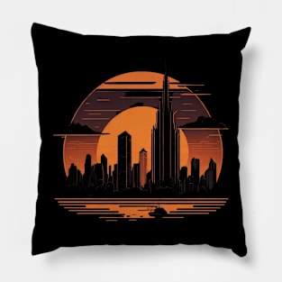 sunset city Pillow