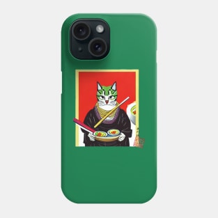 Samurai Cat Enjoying Ramen Phone Case