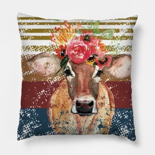 Just A Girl Who Loves Cow. Farmer Vintage Retro Gift Pillow