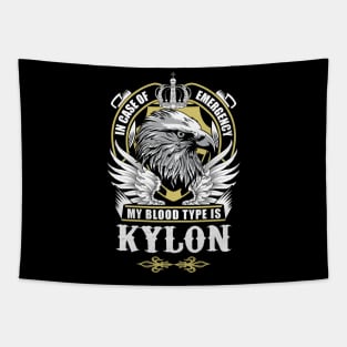 Kylon Name T Shirt - In Case Of Emergency My Blood Type Is Kylon Gift Item Tapestry