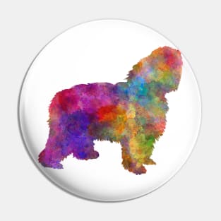 Polish Lowland Sheepdog in watercolor Pin