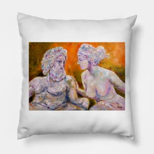 Heroic Nudity. Man and Woman Pillow