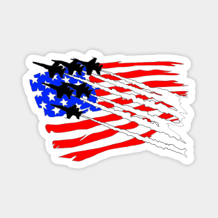 F18 Hornets flyover American Flag V2 Magnet