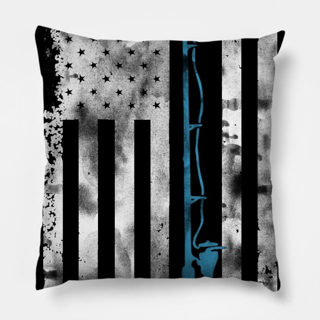 American Flag Fishing Pillow by Jannysingle