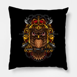 crowned and armed owl Pillow