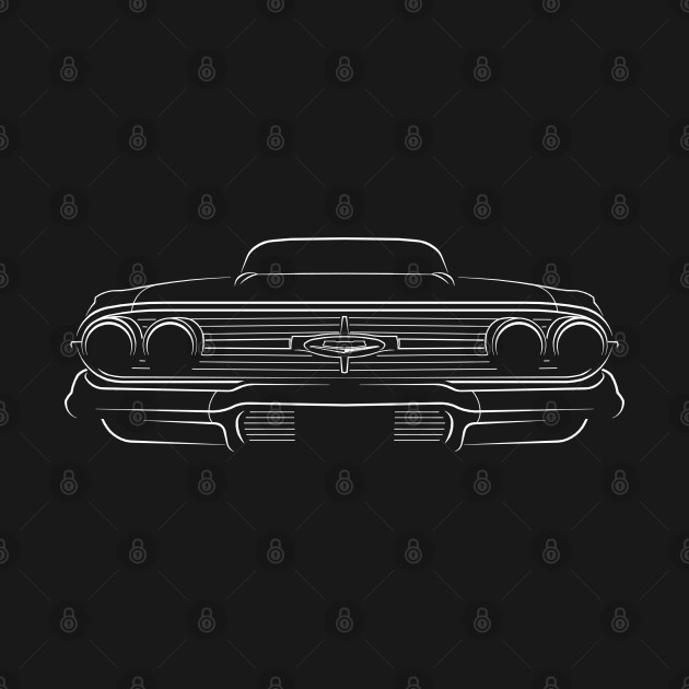 front/profile - 1960 Chevy Impala - stencil, white by mal_photography