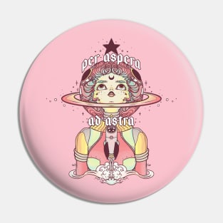 Astronaut Star Girl, Per Aspera Ad Astra Pin