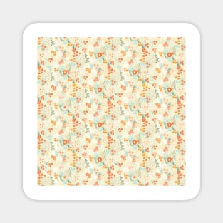 Flower Field Orange Yellow White - Medium Magnet