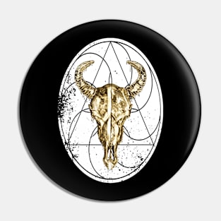 Bulls Skull Taurus Skeleton Pin